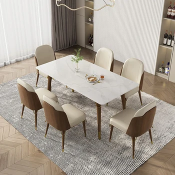 Белый Обеденный стул современного дизайна для гостиной, Эргономичный Кухонный стул из скандинавской кожи, Роскошная Библиотечная мебель Eetstoelen для кафе YX50DC - Изображение 2  