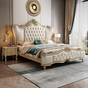 Современная кровать для спальни, покрывало, Стеганые подушки, Двуспальные кровати с королевским каркасом, Роскошное изголовье, мебель для супружеского салона Camas - Изображение 2  