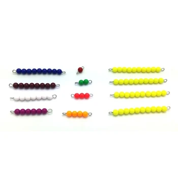 D7WF Материалы Монтессори Математическая игрушка Пластиковые бусины Разноцветные бусины Математический счет на лестнице Цифровое число 1-10 Для детей дошкольного возраста - Изображение 2  