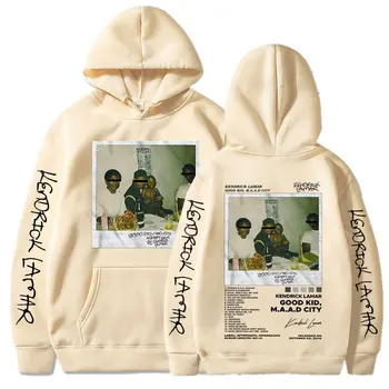 Музыкальный альбом в стиле хип-хоп с графическим изображением рэпера Кендрика Ламара Good Kid, толстовка с капюшоном, Мужские и женские толстовки, модная уличная одежда y2k Оверсайз - Изображение 1  