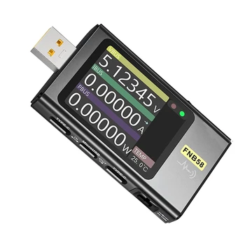 Цифровой вольтметр Тестер тока FNB58 USB Type-C Протокол быстрой зарядки Power PD Обнаружение срабатывания Максимум 7A - Изображение 1  