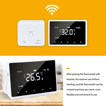 Интеллектуальный термостат Wi-Fi, программируемый термостат с радиочастотным приемником, настольное управление приложением, голосовое управление для Alexa, Google Assistant - Изображение 1  