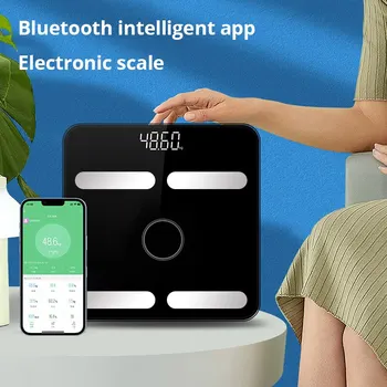 Bluetooth Smart Body Fat Scale Зарядка Электронных весов, весы для тела, Весы для взвешивания жира для взрослых, анализатор ИМТ, Цифровые весы для взвешивания - Изображение 1  