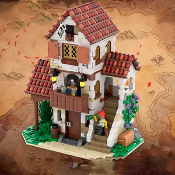 Отели серии MOC-127497 Pirate совместимы со строительными блоками LEGO, игрушками для сборки, строительством замков - Изображение 2  
