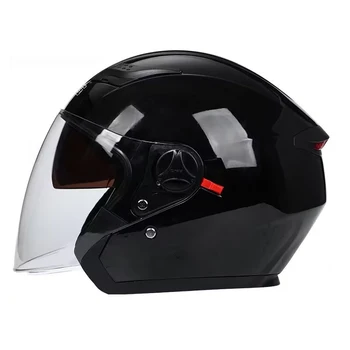 Подлинный мотоциклетный шлем унисекс, Мотошлемы для скутеров, Casco Capacete с двумя линзами, мотоциклетный шлем - Изображение 2  