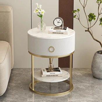 Белые прикроватные тумбочки, маленький столик, Передвижной письменный стол для спальни, круглый стол, напольный диван в прихожей, столик для бассейна, Роскошная мебель для салона красоты - Изображение 1  