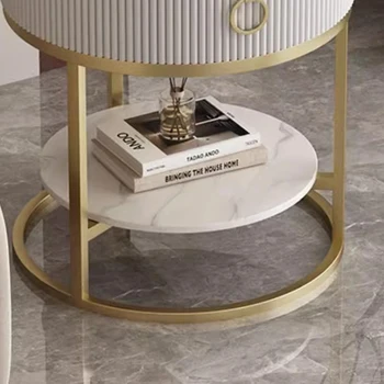 Белые прикроватные тумбочки, маленький столик, Передвижной письменный стол для спальни, круглый стол, напольный диван в прихожей, столик для бассейна, Роскошная мебель для салона красоты - Изображение 2  