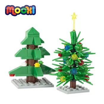 Праздник MOOXI Рождественская елка, строительный блок, модель, Фестиваль сборки, Развивающая Кирпичная игрушка для детей, украшение дома MOC4001 - Изображение 1  