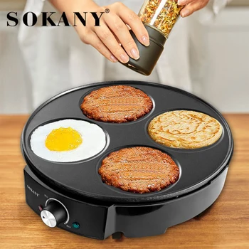 Мини-блинница SK1003 с антипригарными пластинами, тостер для приготовления блинно-вафельных кексов, электрическая машина для приготовления яичных бургеров - Изображение 2  