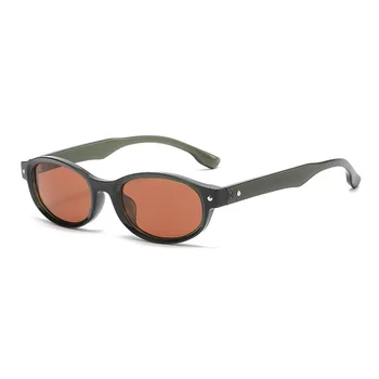 новинка в стиле хип-хоп, Персонализированные Солнцезащитные очки в овальной оправе с Небольшой оправой для женщин и мужчин 2023, Высококачественный трендовый продукт, модные солнцезащитные очки de sol uv400 - Изображение 1  