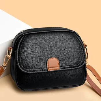 Высококачественная кожаная сумка, кошелек, женская сумка, трендовая Роскошная дизайнерская сумка через плечо, женская брендовая сумка-мессенджер, маленькая сумка - Изображение 1  