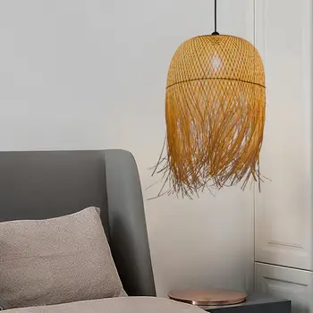 Декоративный подвесной светильник из бамбука ручной работы для апарт-отеля - Изображение 2  