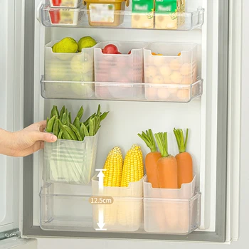 Ящик для хранения свежих продуктов в холодильнике, Боковая дверца Холодильника, Контейнер для фруктов, овощей, специй, Кухонный органайзер, ведро для хранения - Изображение 1  