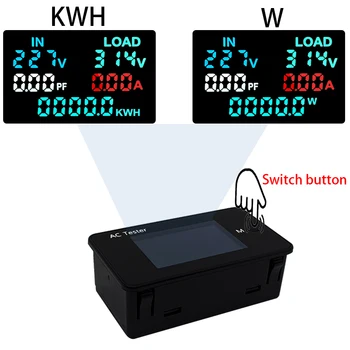 KWS-AC305 AC 0-500 В С Двойным Дисплеем Напряжения Вольтметр 0-50 кВт Ваттметр Измеритель Мощности 0-100 А Анализаторы Мощности СВЕТОДИОДНЫЙ Счетчик Электроэнергии Переменного тока - Изображение 2  