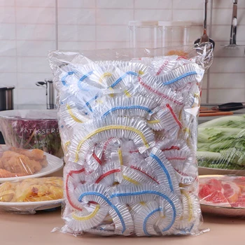 50/100 шт. Красочная одноразовая пищевая пластиковая упаковка из пищевого полиэтилена, сумка-контейнер для хранения свежих продуктов, аксессуары для кухонного холодильника - Изображение 1  