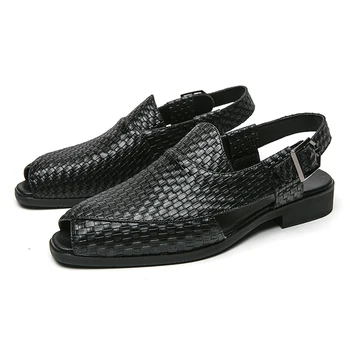 Новые сандалии в британском стиле, мужские летние деловые сандалии для мужчин, повседневная свадебная обувь хорошего качества, сандалии для мужчин-яппи - Изображение 1  