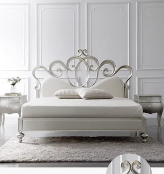 Простая придворная кровать французской принцессы, березовая европейская кровать, американская современная легкая роскошная кровать, тихая - Изображение 1  