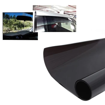 Рулон черной пленки для тонировки окон автомобиля, летняя защита переднего лобового стекла от ультрафиолета, 5% Прозрачность - Изображение 2  