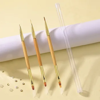 Ручка для рисования ногтей с двойной головкой, кисть для рисования карандашом для ногтей, кисти с уф-гелем, инструменты для рисования для женщин, маникюр своими руками - Изображение 2  