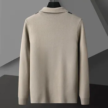 Модный брендовый мужской вязаный кардиган2023 в полоску, весенне-осенняя новая корейская версия, повседневный карман, высококачественный свитер, пальто - Изображение 2  