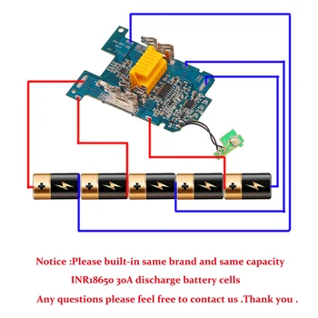 DIY Battery Case Single Cell Protection Detection BMS для Makita 18V Battery BL1830 BL1820 BL1815 BL1860B LXT 400 - Изображение 2  