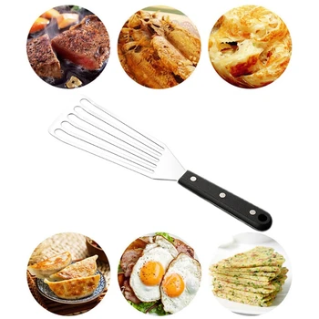 Лопатка для жарки стейка из нержавеющей стали, лопатка для пиццы, захватные ножи, инструменты для выпечки, барбекю, кухонная утварь с деревянной ручкой - Изображение 2  