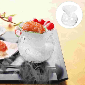 Салатница с сухим льдом, Овощная тарелка, Креативные стеклянные бокалы для Мартини, охладитель, прозрачный контейнер - Изображение 1  
