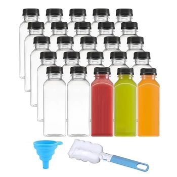 Многоразовые пластиковые бутылки для сока емкостью 12 унций, прозрачные контейнеры для соков, воды, смузи и других напитков - Изображение 1  