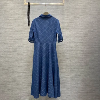 Длинное синее платье, стильное и в стиле ретро full731 - Изображение 2  