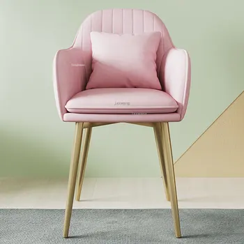 Современная бархатная кухонная мебель, обеденный стул, роскошный металлический стул в постмодернистском стиле, модный домашний диван со спинкой, кресла - Изображение 1  