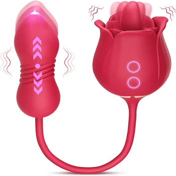 3 в 1, Розовая Игрушка, Вибратор для Женщин, Лизание языка 
Стимулятор Клитора, Толкающий Фаллоимитатор G Spot Clit Nipple Licker для Женских Товаров - Изображение 1  