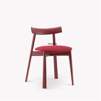 Роскошный Кожаный обеденный стул Simple Ins, Персонализированные обеденные стулья для кухни, Европейская дизайнерская мебель для дома из массива дерева GM - Изображение 1  