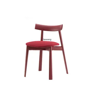 Роскошный Кожаный обеденный стул Simple Ins, Персонализированные обеденные стулья для кухни, Европейская дизайнерская мебель для дома из массива дерева GM - Изображение 2  