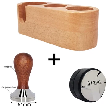 Подставка для коврика для вскрытия эспрессо из дерева 51/58 мм, кофеварка для вскрытия кофейной посуды, подставка для аксессуаров - Изображение 1  