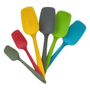 Силиконовая лопатка для приготовления пищи с длинной ручкой, антипригарная Лопатка для смешивания выпечки, Термостойкие кухонные принадлежности для приготовления пищи и выпечки - Изображение 1  