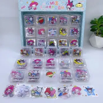 30шт Наклеек Sanrio Мультяшная Прозрачная коробка для хранения бобовой пасты Детские наклейки 