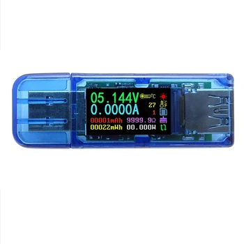 RIDEN AT35 USB3.0 Цветной ЖК-амперметр, измеритель напряжения, тока, мультиметр, заряд аккумулятора, блок питания, USB-тестер, синий - Изображение 1  
