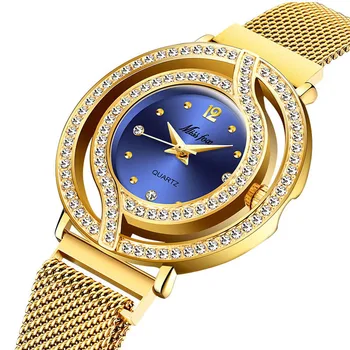 Женские часы MISSFOX, браслет элитного бренда, Водонепроницаемые женские наручные часы с бриллиантами, женские кварцевые часы - Изображение 1  