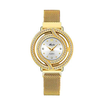 Женские часы MISSFOX, браслет элитного бренда, Водонепроницаемые женские наручные часы с бриллиантами, женские кварцевые часы - Изображение 2  