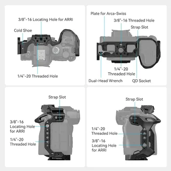 Держатель для камеры SmallRig “Black Mamba” для Canon EOS R6 Mark II с несколькими точками крепления для крепления Ручки, Микрофона, светодиода - Изображение 2  