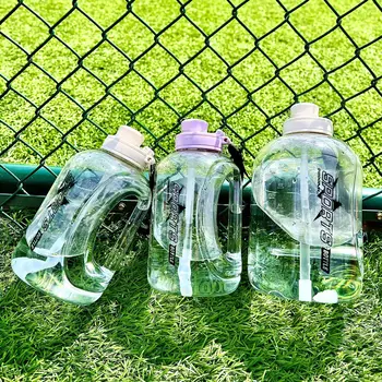 Спортивная бутылка для воды большой емкости с соломинкой, велосипедная чашка для спортзала, портативные дорожные бутылки, не содержащие BPA, для тренировок, бутылка для фитнеса - Изображение 2  