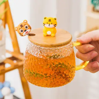 Креативная термостойкая Стеклянная чашка для напитков, 3D Стеклянная кружка с животными, Милые кофейные кружки для гостиной, Бесплатная доставка, Рождественские Чашки, Очки - Изображение 2  