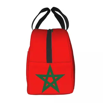 Сумка для ланча с флагом Марокко, Мужская, Женская, Марокканский патриотический холодильник, Термоизолированный ланч-бокс для детей, сумки для еды для школьников - Изображение 2  