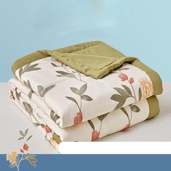 Двойное газовое весенне-летнее одеяло класса А для матери и ребенка, удобное дышащее стеганое одеяло, благоприятное для кожи - Изображение 2  