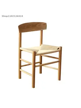 Обеденный стул из массива дерева Nordic J39, стул из белого дуба, y-образный стул из плетеной веревки в японском стиле, стул для кабинета, дизайнерский стул из ротанга - Изображение 1  
