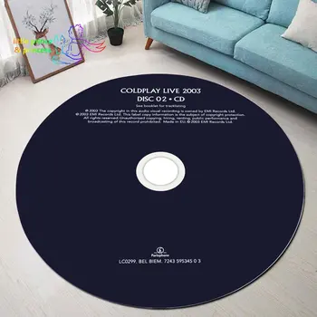 Музыкальный коврик для компакт-диска рок-группы Coldplay, Круглый коврик, Круглый ковер, Коврик для ванной, Черный коврик, коврик для домашнего декора, Ковер для гостиной, кухни - Изображение 2  