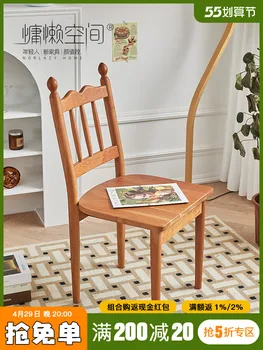 Обеденный стул из массива дерева в стиле Ретро, Современный Минималистичный Домашний Стул с задней стенкой, Стул для отдыха в Скандинавском ресторане Wave Chair - Изображение 1  