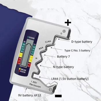 1 Кнопка цифрового тестера заряда батареи Инструмент диагностики емкости детектора проверки емкости аккумулятора - Изображение 2  