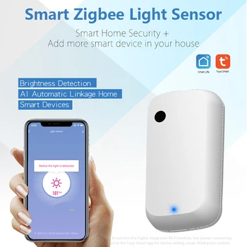 Intellithings Tuya Zigbee WiFi Датчик освещенности Детектор AI Автоматическая связь с домом Умный датчик освещенности Управление приложением Smart Life - Изображение 2  