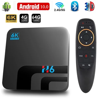 Android TV Box Android 10 4 ГБ 64 ГБ 32 ГБ 6 К 3D Видео H.265 Медиаплеер 2,4 Г 5 ГГц Wifi Bluetooth телеприставка Smart TV Box - Изображение 1  